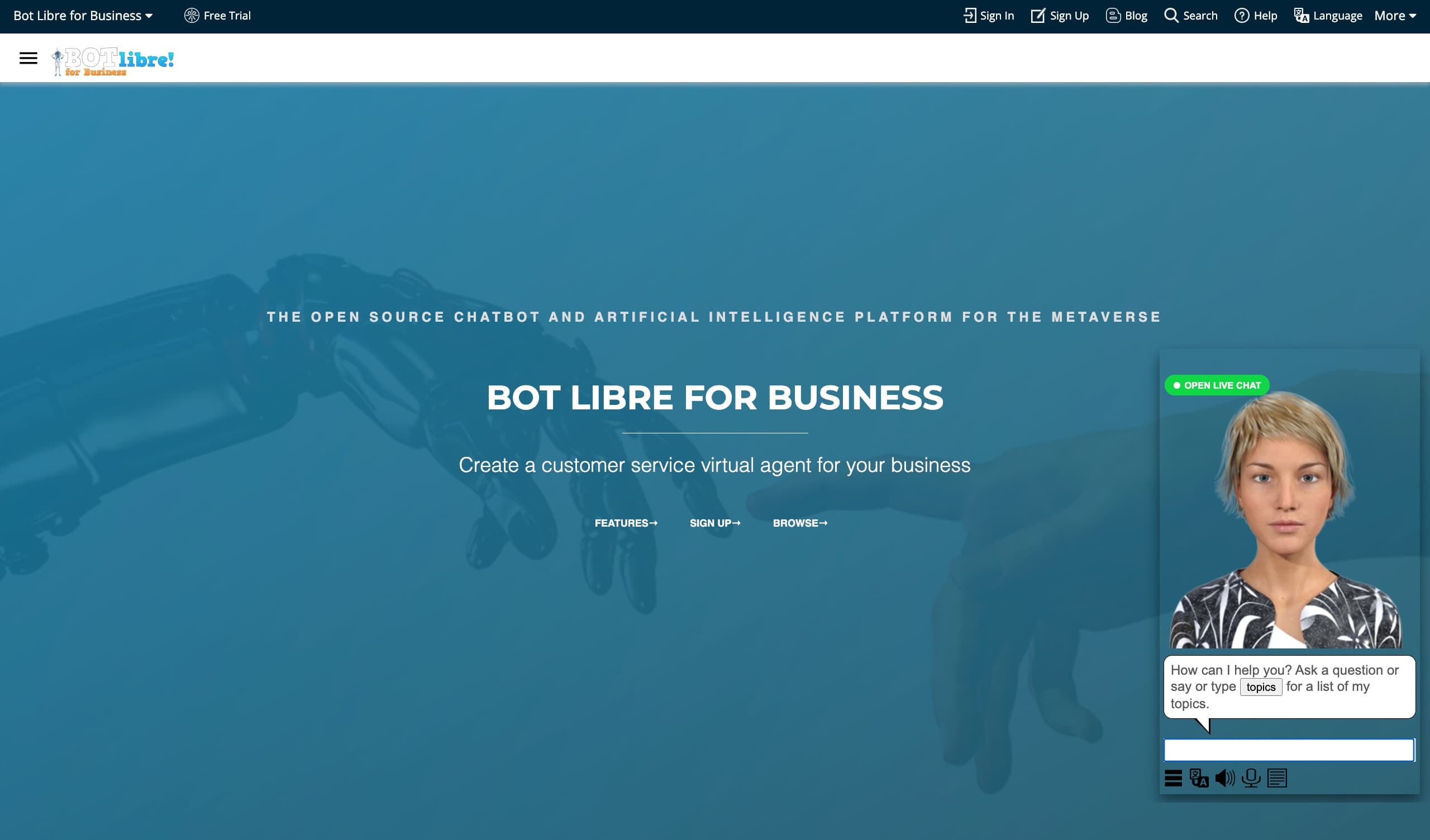 Botlibre Website